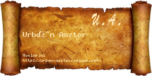 Urbán Aszter névjegykártya